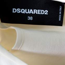 Dsquared2 Beige Embellished Panel Sleeveless Silk Top S