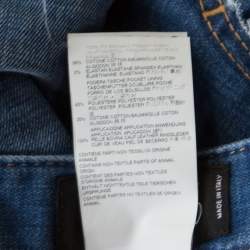 Pre Owned Dsquared2 Indigo Distressed Faded Effect Denim Ruffled Tapered Jeans L