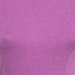 Pre Owned Dsquared2 Purple Jersey Paneled Cap Sleeve Slit Detail Fitted Dress M