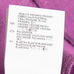 Pre Owned Dsquared2 Purple Jersey Paneled Cap Sleeve Slit Detail Fitted Dress M