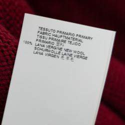 Pre Owned Dsquared2 Wine Red Ribbed Knit Sleeveless Fringed Sheath Dress M