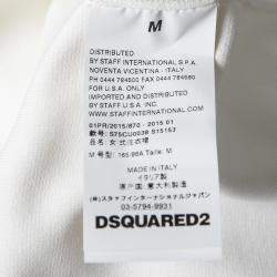 Pre Owned Dsquared2 Off White Stretch Rib Trim Sleeveless Tank Dress M