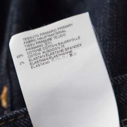 Pre Owned Dsquared2 Indigo Dark Wash Denim Crystal Embellished Badge Detail Tapered Jeans S