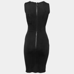 Dsquared2 Black Stretch Cotton Cutout Detail Sleeveless Sheath Dress XS 