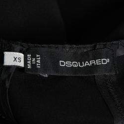Dsquared2 Black Stretch Cotton Cutout Detail Sleeveless Sheath Dress XS 