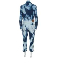 Pre Owned Dsquared2 Indigo Bleached Cotton Denim Jumspsuit M 