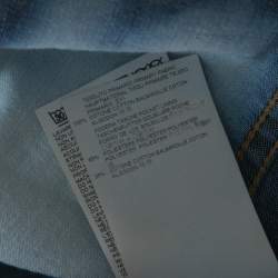 Pre Owned Dsquared2 Indigo Bleached Cotton Denim Jumspsuit M 