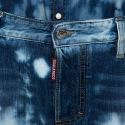 Pre Owned Dsquared2 Indigo Bleached Cotton Denim Jumspsuit M 