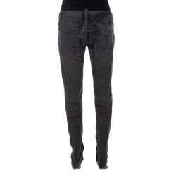Dsquared2 Grey Crystal Embellished Splatter Effect Denim Super Skinny Jeans M