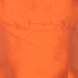 Pre Owned Dsquared2 Orange Ramie Silk Paneled A Line Camisole Dress M