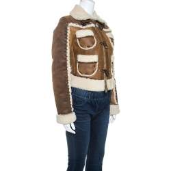 Dsquared2 Brown Suede Shearling Jacket M