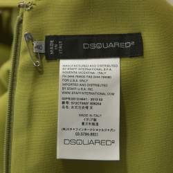 Pre Owned Dsquared2 Light Green Wool Brooch Neckline Detail Midi Dress S