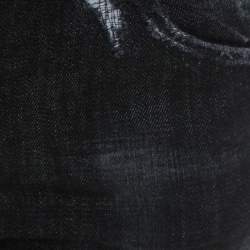 Pre Owned Dsquared2 Black Washed Out Distressed Denim Jeans M