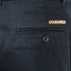 Dsquared2 Black Cotton Tapered Trousers M