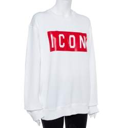 Dsquared2 White Icon Print Sweatshirt XL