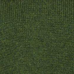 Pre Owned Dsquared2 Green Wool Knit & Fur Trimmed Oversized Hoodie XS