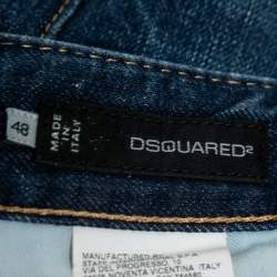 Dsquared2 Navy Blue Denim Paint Splatter Jeans L 