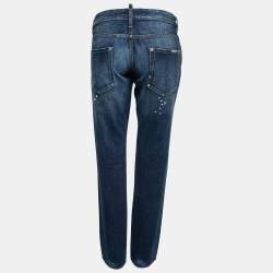 Dsquared2 Navy Blue Denim Paint Splatter Jeans L 