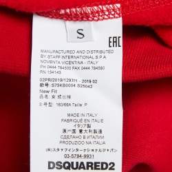 Dsquared2 Red Cotton Icon Print Joggers S