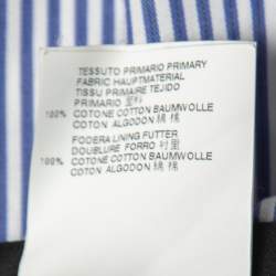 Dsquared2 Blue Striped Cotton Pleated Skirt M