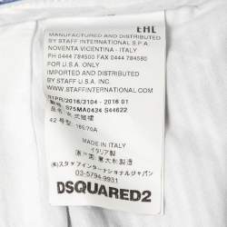 Dsquared2 Blue Striped Cotton Pleated Skirt M