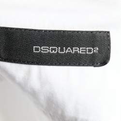 Dsquared2  White Cotton Zip Front Shirt L