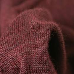 Pre Owned Dsquared2 Burgundy Wool & Silk Knit Button Front Cardigan L