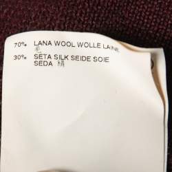 Pre Owned Dsquared2 Burgundy Wool & Silk Knit Button Front Cardigan L