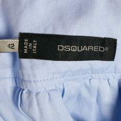 Dsquared2 Blue Cotton Bow Tie Button Front Shirt M