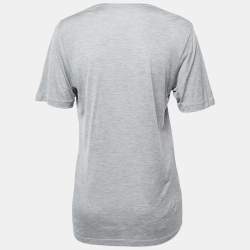 Dsquared2 Grey Modal Logo Crest Detail T-Shirt L