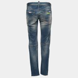Dsquared2 Blue Paint Splattered Distressed Denim Jeans L Waist 32"