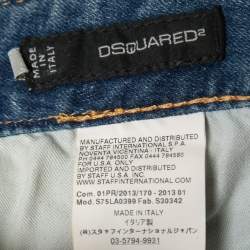 Dsquared2 Blue Paint Splattered Distressed Denim Jeans L Waist 32"