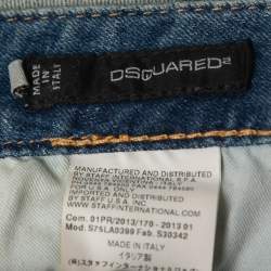Dsquared2 Blue Paint Splattered Distressed Denim Jeans L Waist 32"