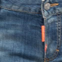 Dsquared2 Blue Paint Splattered Distressed Denim Jeans L Waist 32"