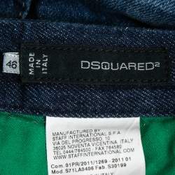 Pre Owned Dsquared2 Blue Distressed Denim Flags Jeans L Waist 33"