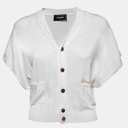 Dsquared2 White Knit Button Front Cardigan M