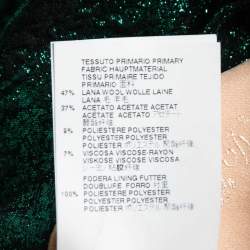 Dsquared2 Metallic Green Lame Fabric Bow Detail Sleeveless Draped Midi Dress M