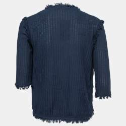 Dsquared2 Navy Blue Knit Open Front Shrug L