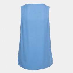 Dsquared2 Blue Logo Embellished Crepe Tank Top S
