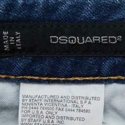 Pre Owned Dsquared2 Blue Distressed Denim Skinny Jeans S Waist 28"