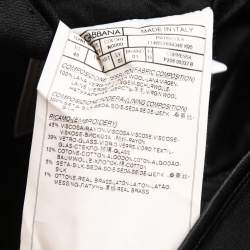 Pre Owned Dolce & Gabbana Black Applique Lapeled Silk Single Breasted Blazer L