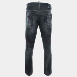 Pre Owned Dsquared2 Dark Grey Washed Denim Jeans XXL Waist 36"