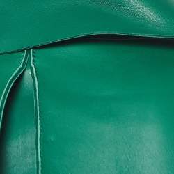 Dsquared2 Green Leather Zip Front Cropped Jacket M