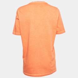 Pre Owned Dsquared2 Orange Hawaii Print Cotton Crew Neck T-Shirt M