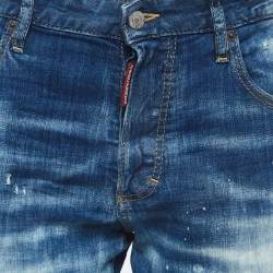Dsquared2 Blue Washed & Distressed Denim Skinny Dan Jeans S 