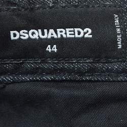 Pre Owned Dsquared2 Black Washed Ripped Denim Skinny Jeans M