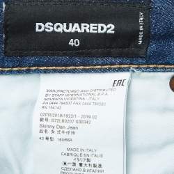 Pre Owned Dsqaured2 Dark Blue Distressed Denim Skinny Dan Jean S