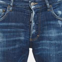 Pre Owned Dsqaured2 Dark Blue Distressed Denim Skinny Dan Jean S