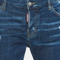 Pre Owned Dsquared2 Blue Distressed Denim Cool Girl Jean M