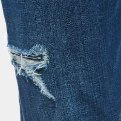 Pre Owned Dsquared2 Blue Distressed Denim Cool Girl Jean M